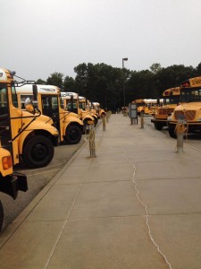 Buses lined up at PHM transportation