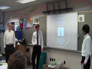 One group gives their product presentation