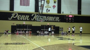 Girls come to the Penn Main Arena to develop their skills on the hardwood.
